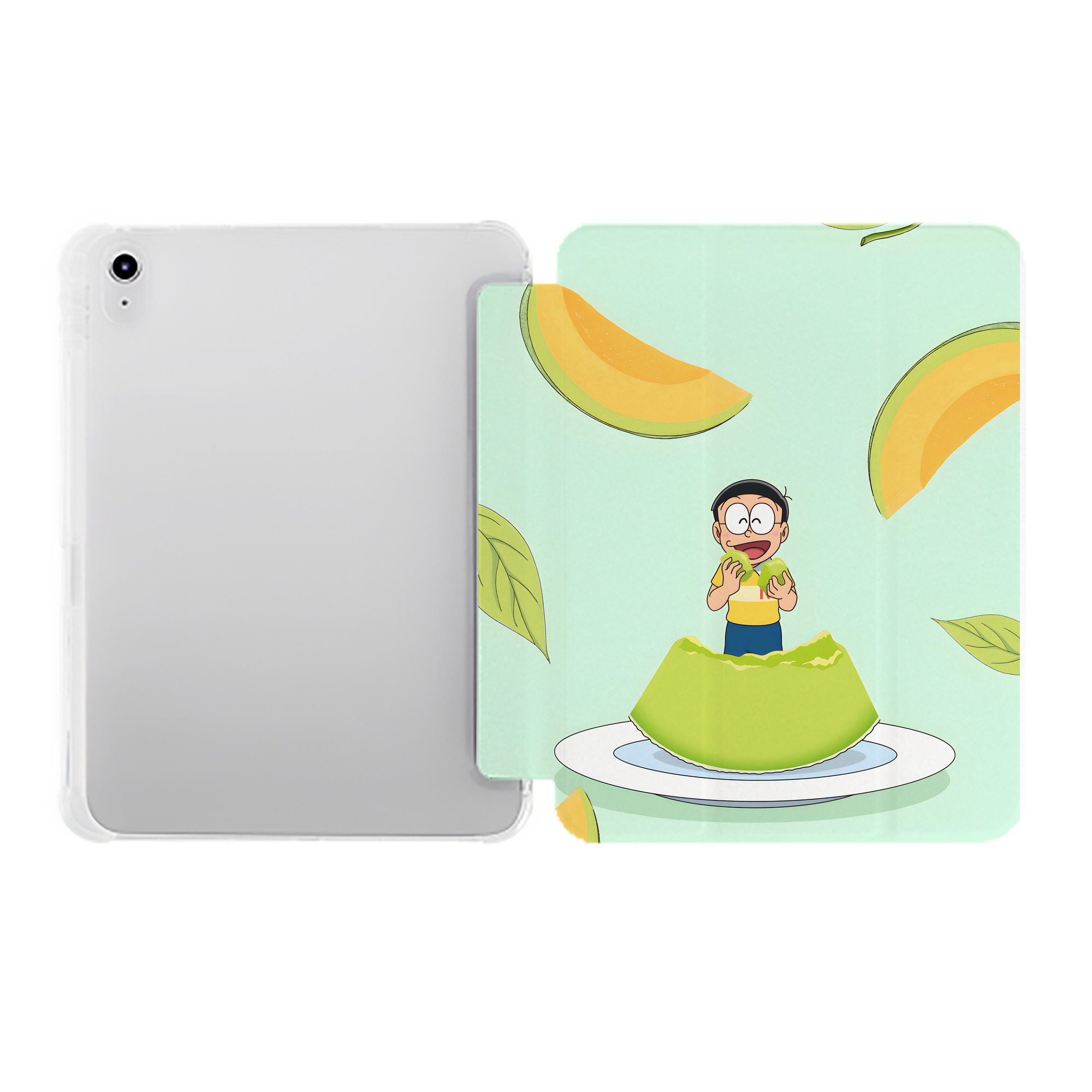 （画像用） ドラえもん Doraemon IPad ケース ペン収納付き 三つ折りスタンド PUレザー×シリコン 対応機種9.5/10.5/10.9インチ